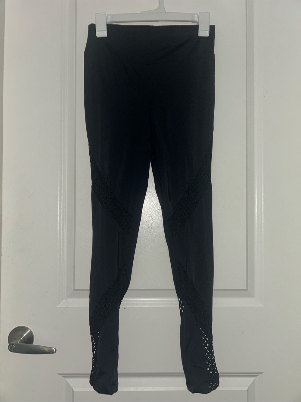 Black Leggings w/ Fishnet Cut Out